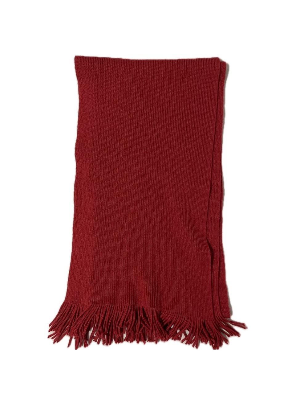 ✰ Uniqlo Red Knit Scarf with Fringe ✰